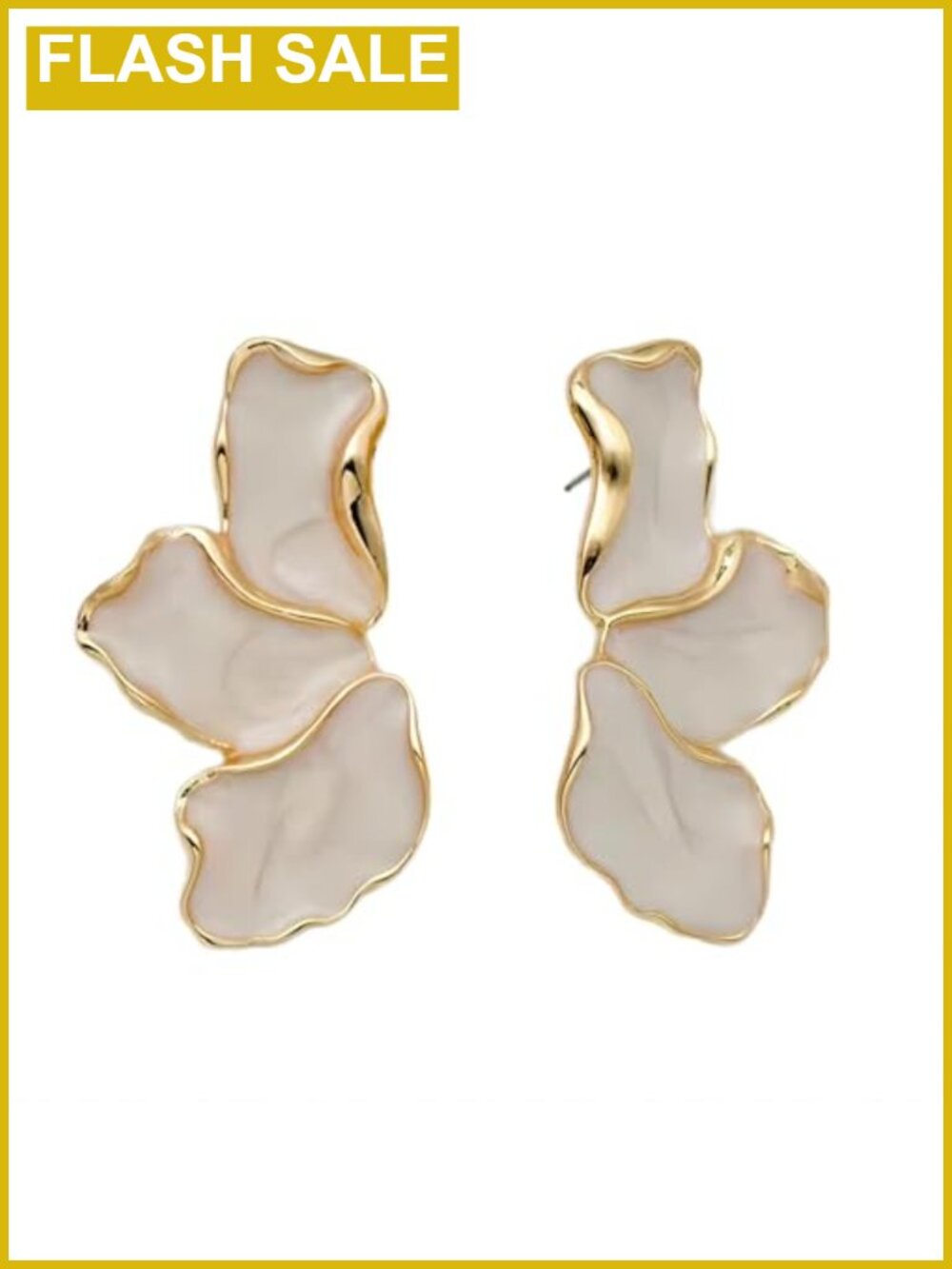 Irregular Petal Dangle Earrings Stainless Steel Statement Flower Jewelry